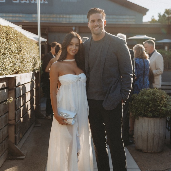 Nana Jacqueline White Dress with Silver Accent - Picture 7 of 8